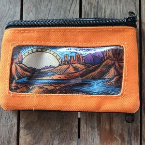 Chums Orange Canvas Surf Wallet With Scenic Print